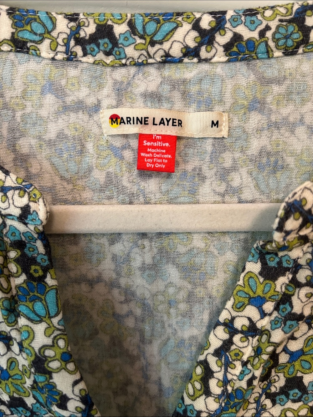 Marine Layer Blue Green Floral Shirt Dress. This will be your go to all summer - Picture 2 of 8